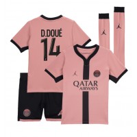 Maglie da calcio Paris Saint-Germain Desire Doue #14 Terza Maglia Bambino 2024-25 Manica Corta (+ Pantaloni corti)